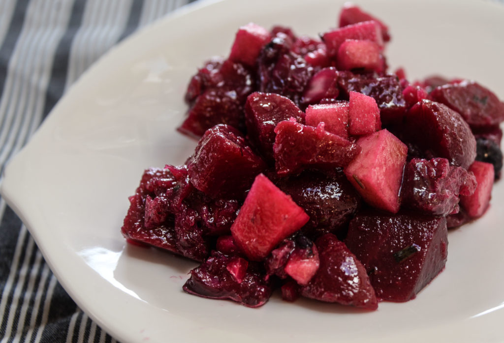 beet, apple and herring salad