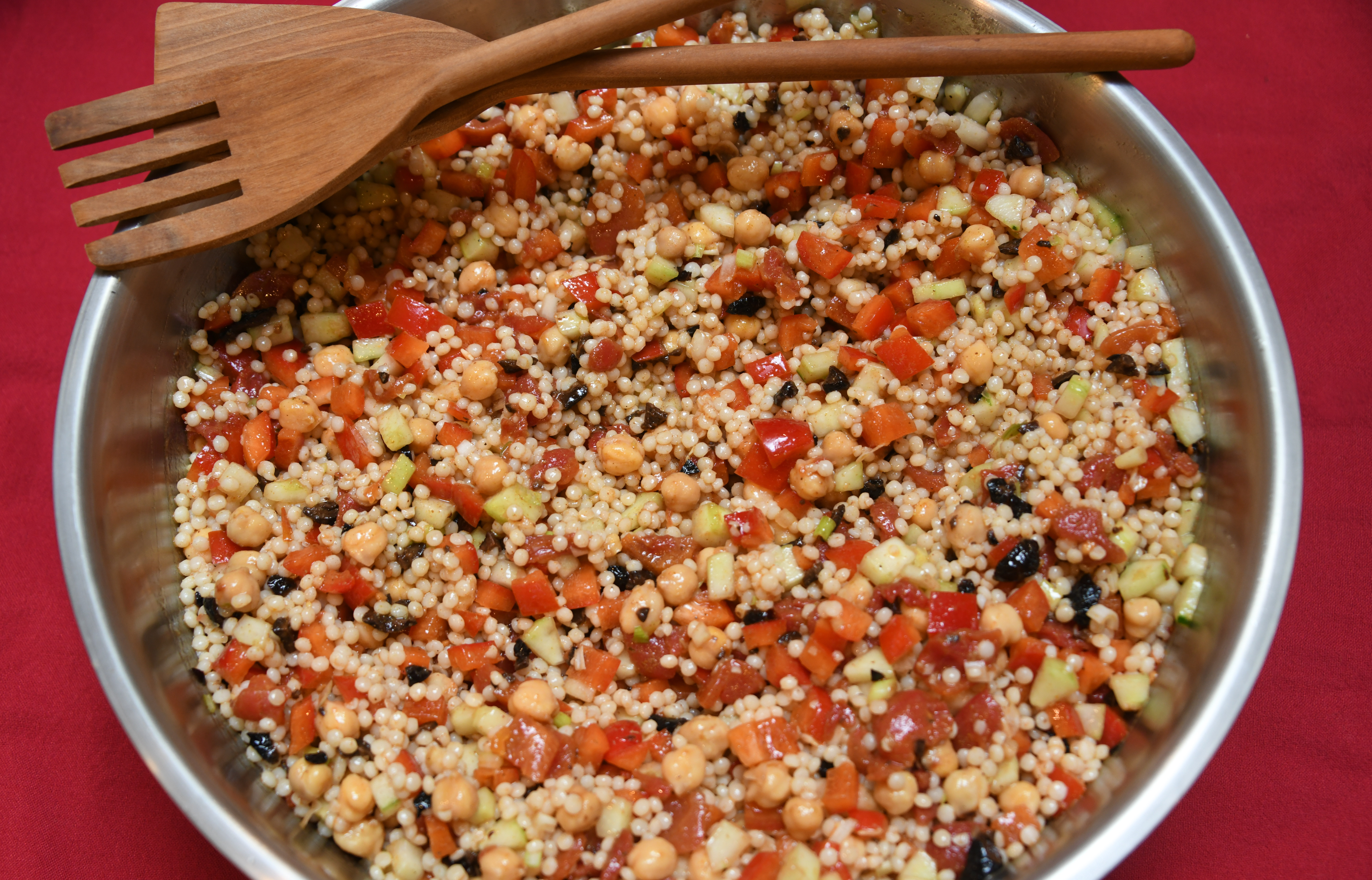 big bowl of Moroccan couscous salad