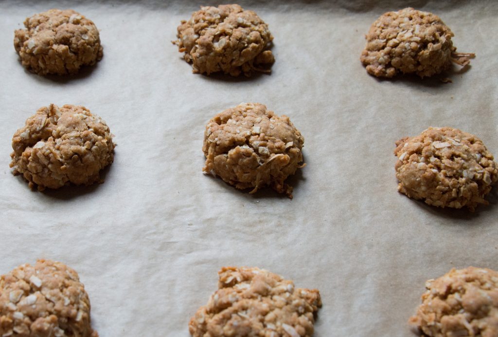 anzac biscuits about to be baked