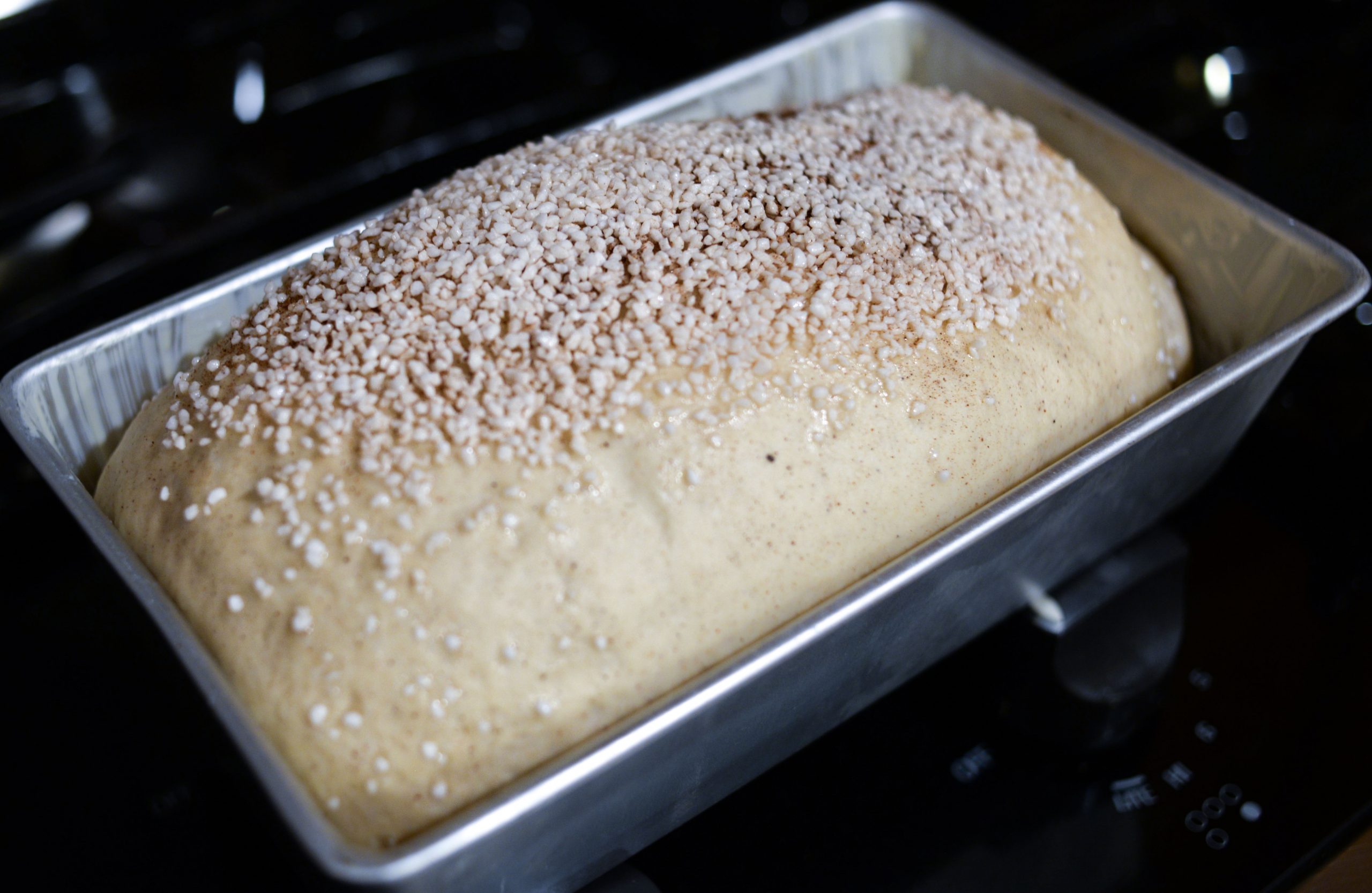 unbaked loaf of sugar bread