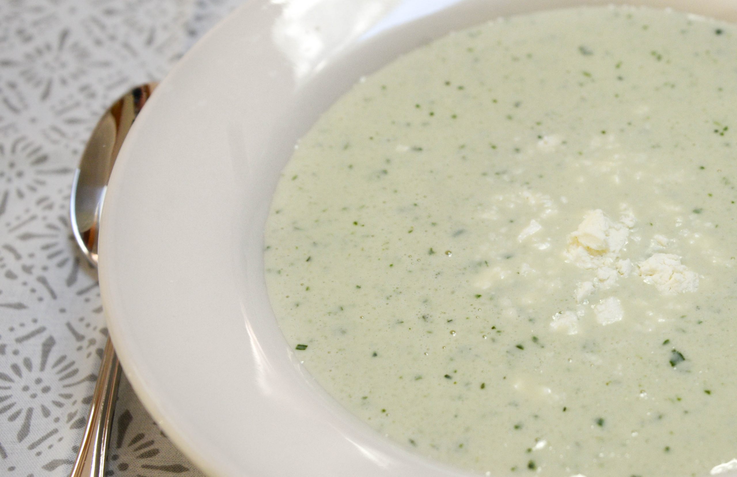 cold herby cucumber soup