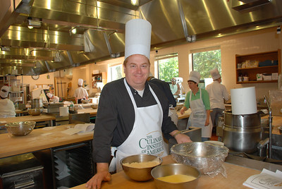 The glamorous apron and toque