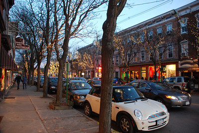Downtown Rhinebeck at dusk
