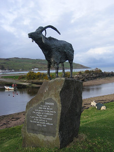 Memorial to Johann the goat, the last animal killed during the foot-and-mouth epidemic