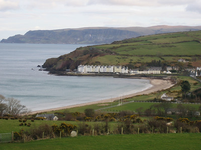 Cushendun and its beach as seen from the Villa Farmhouse