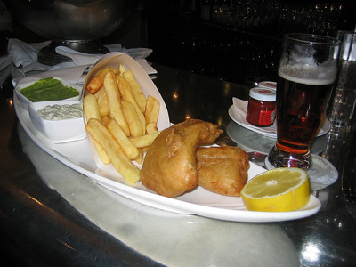 Smithwick's and Fish and Chips at the Fitzwilliam's Bar, Dublin
