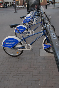 Rental bikes in the neighborhood of Sodermalm, Stockholm
