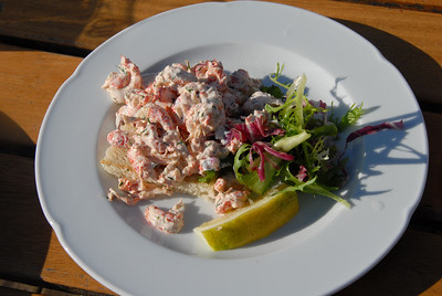 Toast skagen on the island of Grinda, Sweden