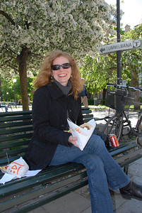Falafel sandwich in Mariatorget Square