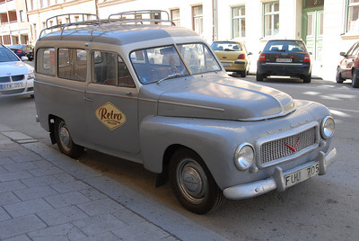 One of two old Volvos outside on Christina's street