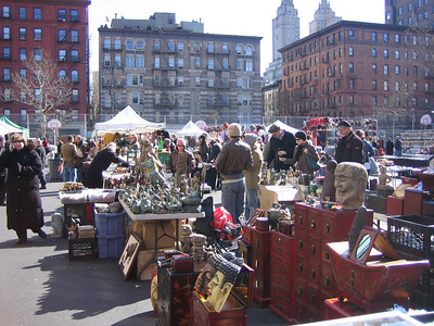 Greenflea in late February, sunshine but fewer vendors