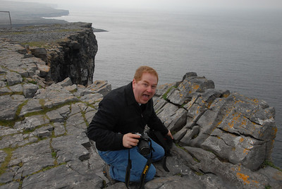 Sean on the cliff's edge at Dun Aenghus
