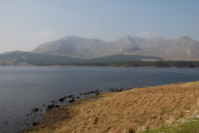 Mountain range and lake in the Connemara, County Galway