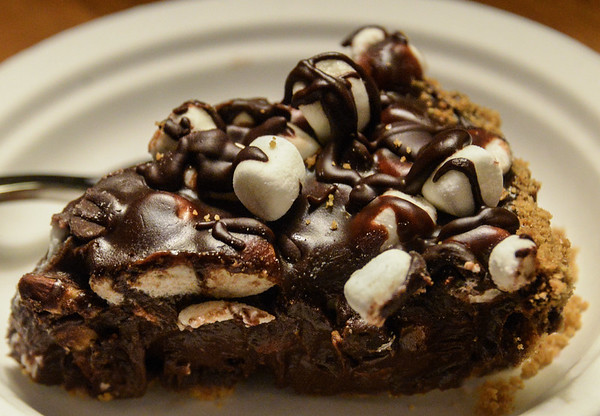 Rocky road pie slice