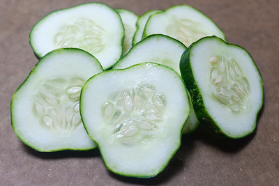 sliced cucumbers