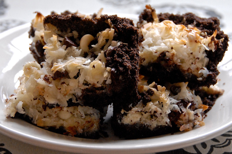 triple chocolate coconut bars