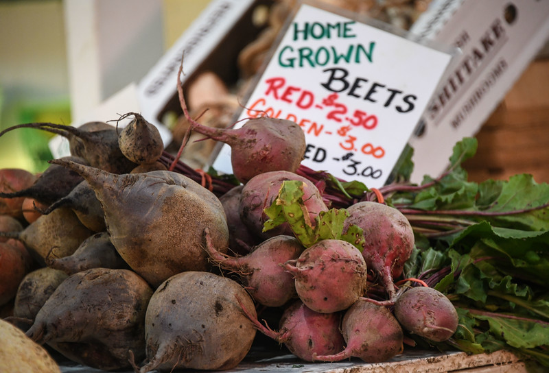 fresh red and golden beets