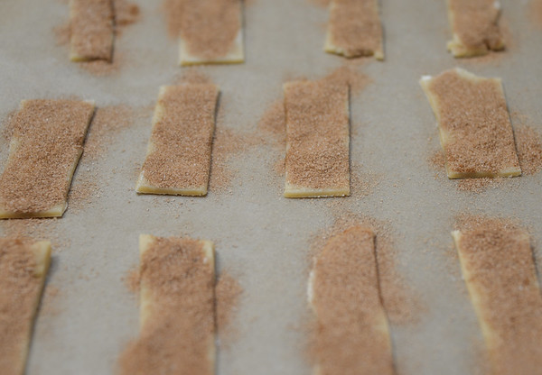 Unbaked cinnamon pie crust sticks