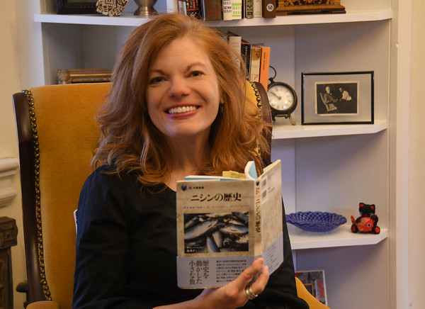 author with Japanese translation of her book Herring