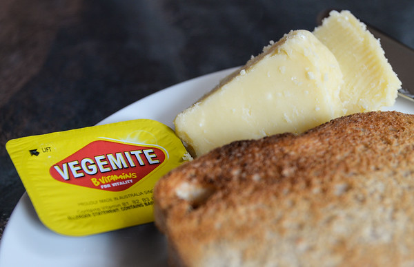Vegemite, cheese and toast for breakfast