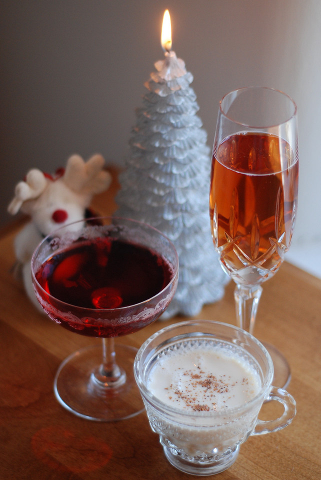 assortment of holiday cocktails