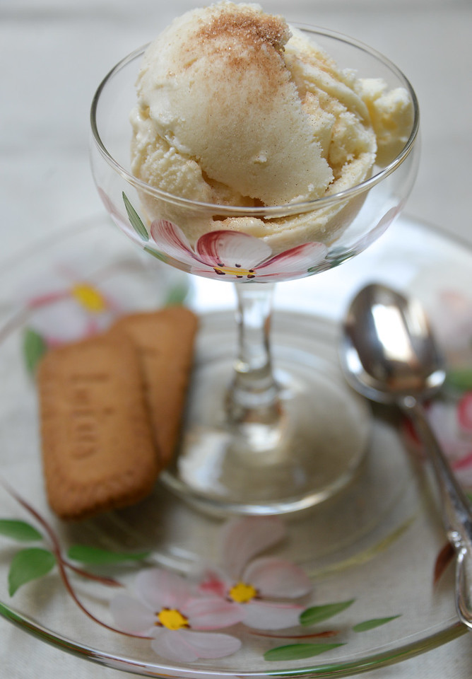queso helado with cookies